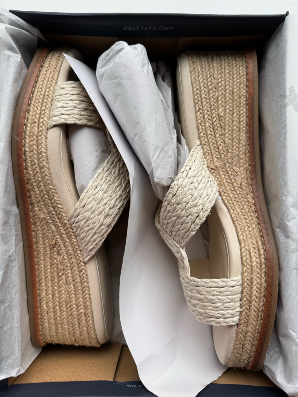 Splendid Daria White Oat Braided Espadrille Wedge Slide Sandal NIB NWT Size 10 - Picture 10 of 13